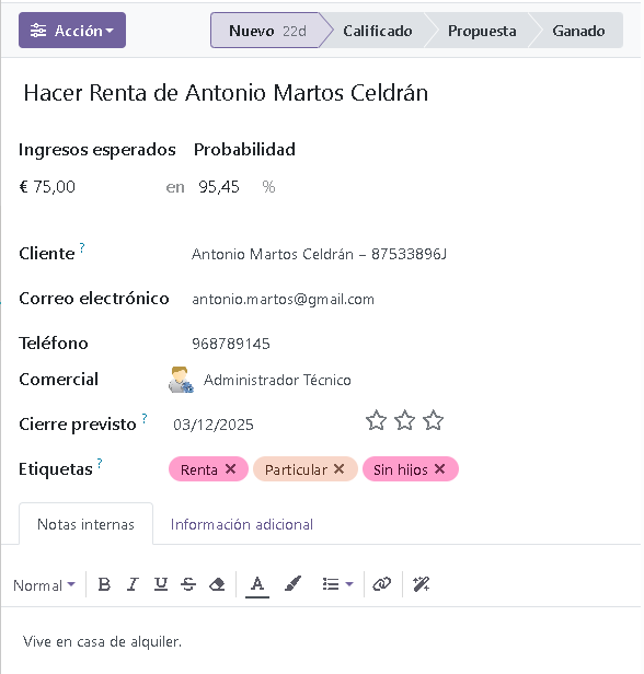 Seguimiento comercial