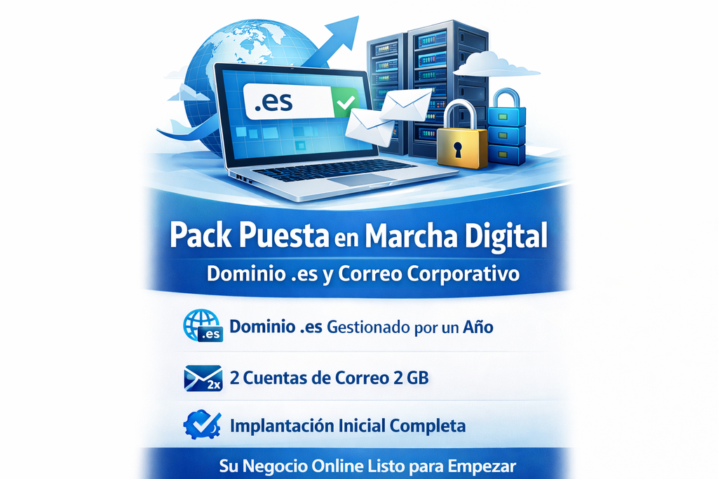 Pack Dominio .es y 2 cuentas de Correo Corporativo
