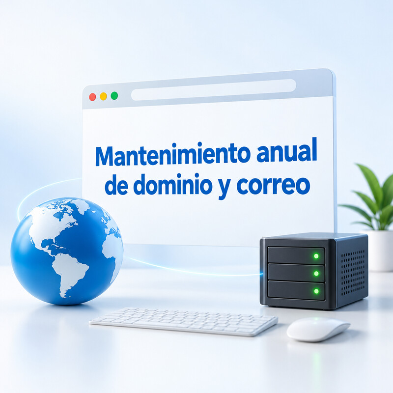 Mantenimiento anual de dominio y correo